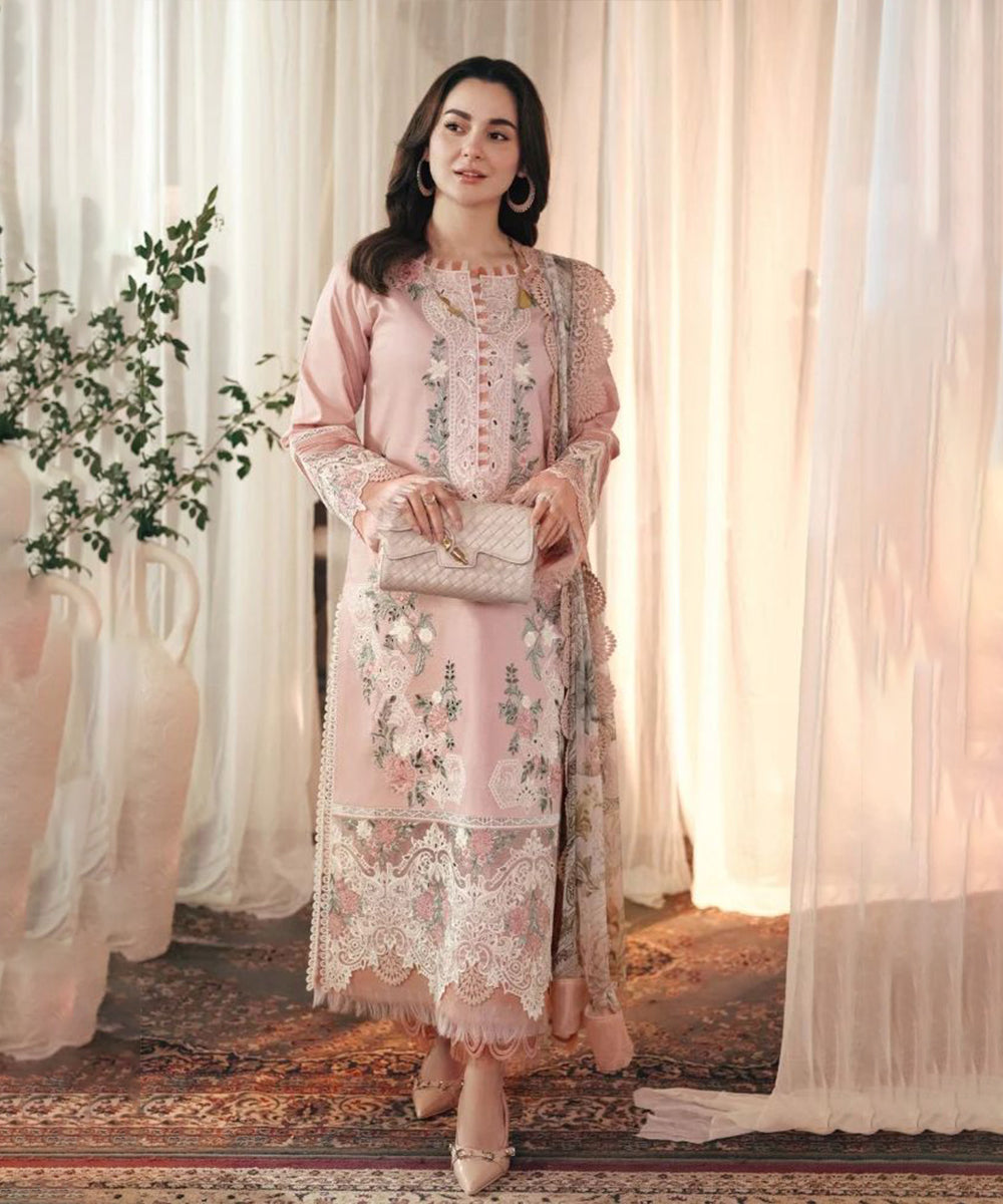 Lawn-3PC Embroidered Shirt with Digital Printed Jacquard Dupatta- 1377
