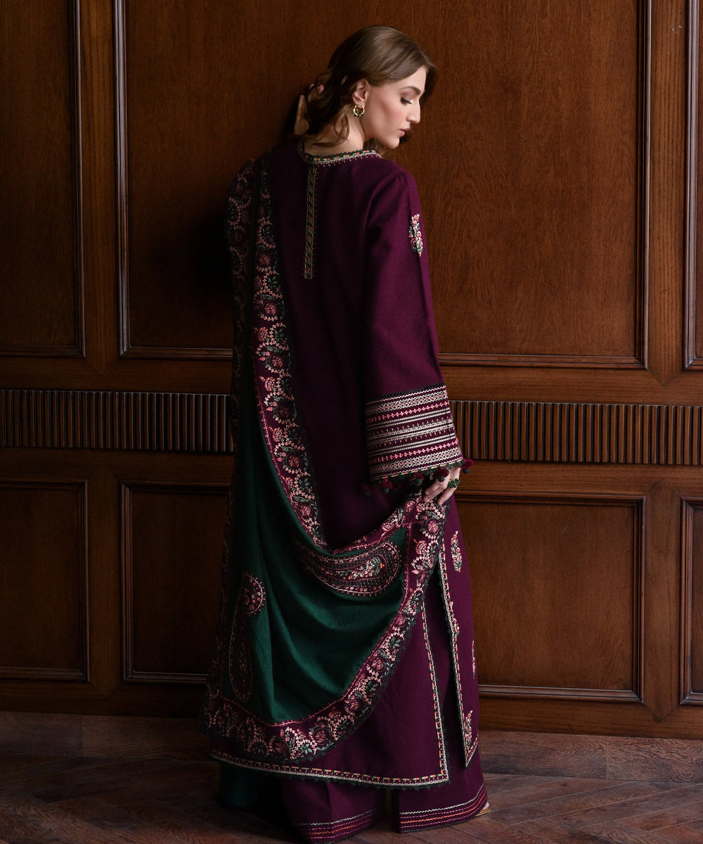 3PC Embroidered Shirt with Embroidered Dupatta-5168