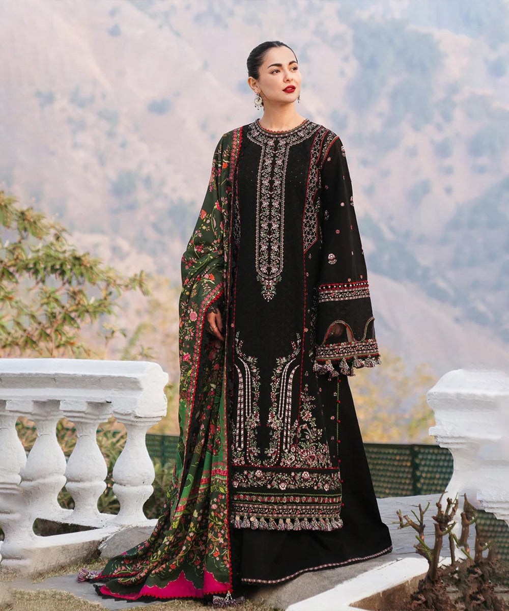 Lawn-3PC Embroidered with Digital Printed Jacquard Dupatta-5132