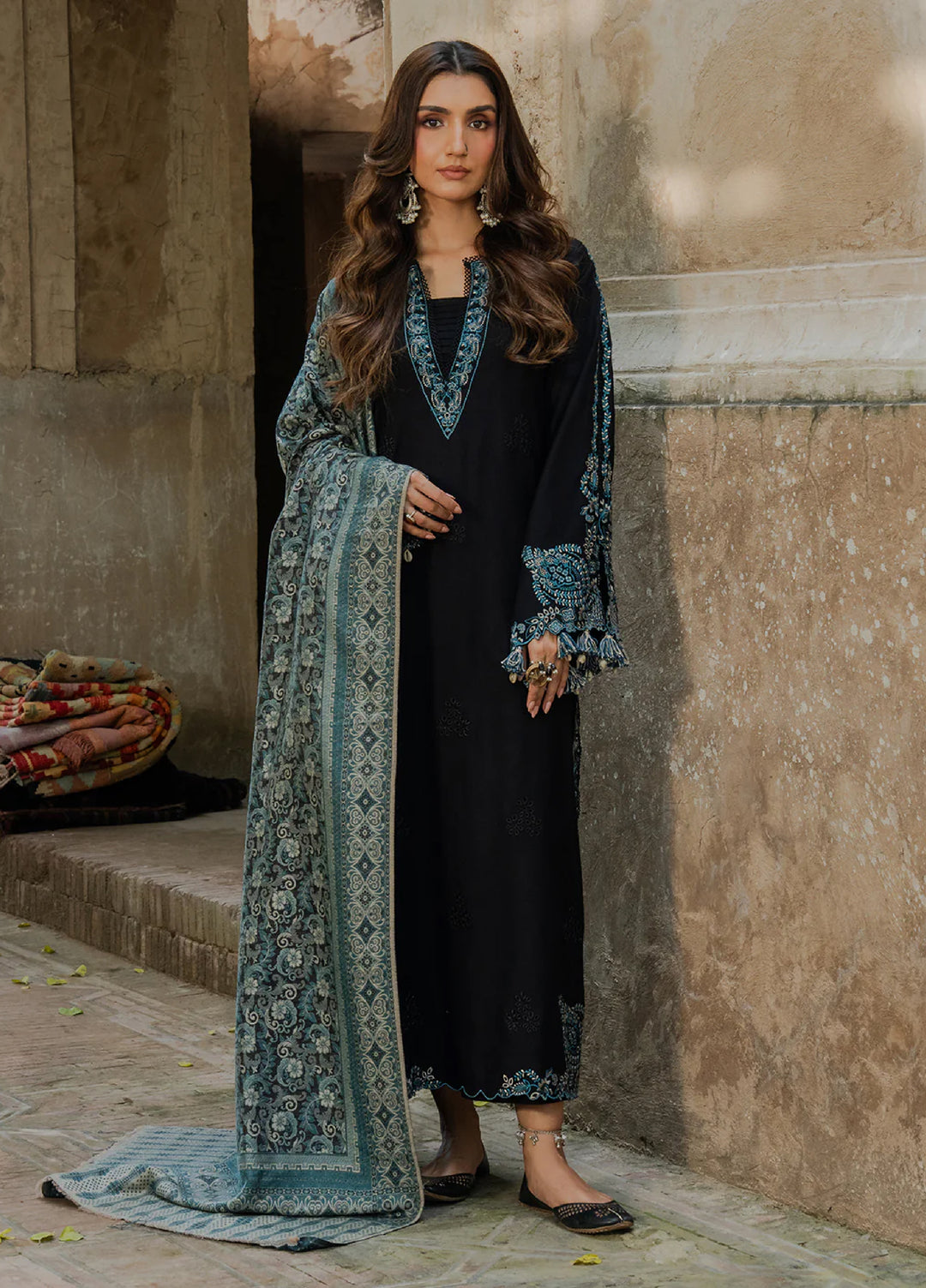 Lawn-3PC Embroidered Shirt With Digital Printed Jauqard Dupatta-5048