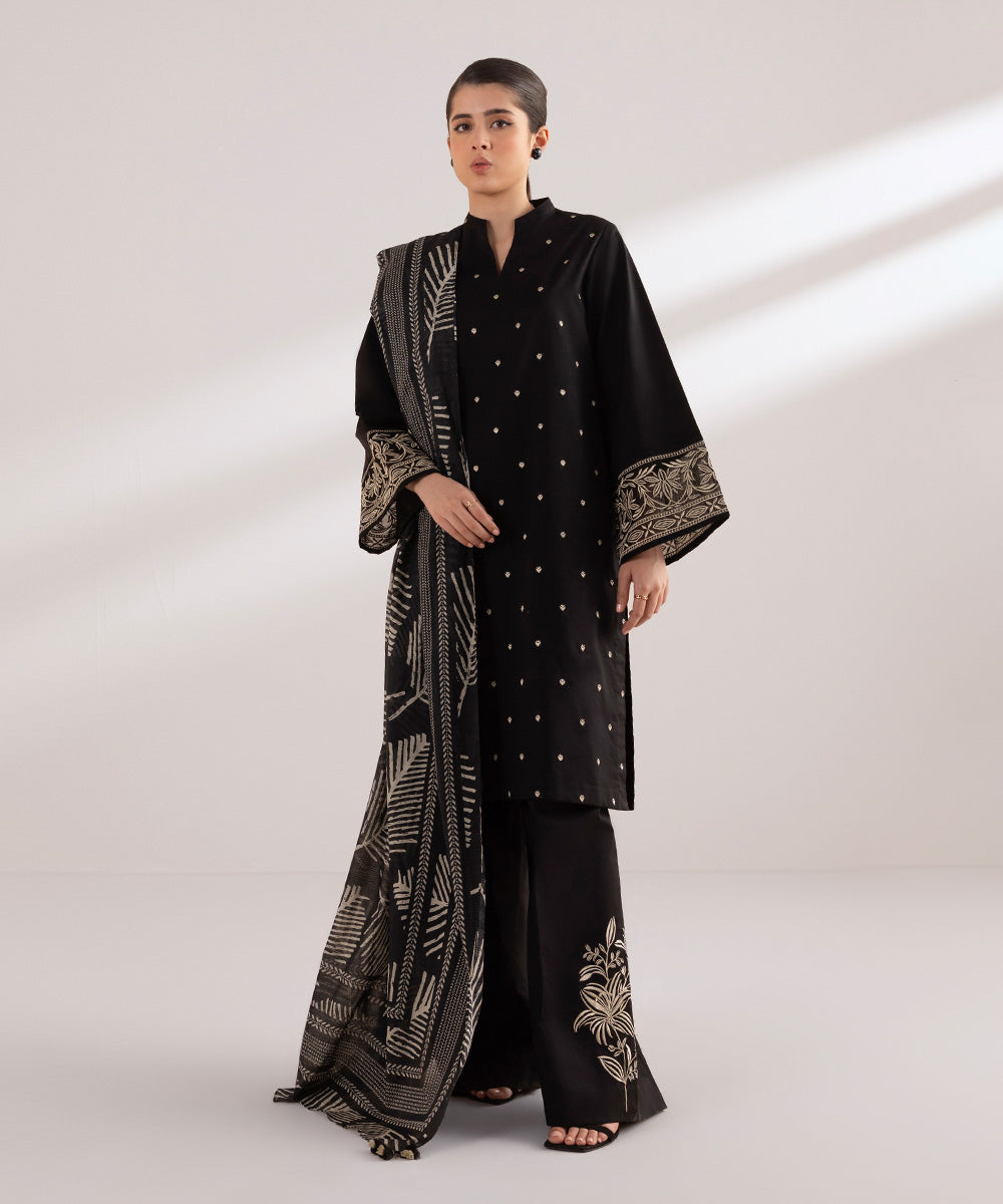 3PC LAWN EMBROIDERED SHIRT WITH DIGITAL PRINTED JACQUARD DUPATTA - 5027