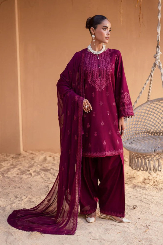 Lawn-3PC Embroidered With Chiffon Embroidered Dupatta-5071